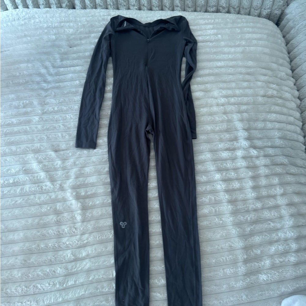 Aritzia Gray Long Sleeve Jumpsuit